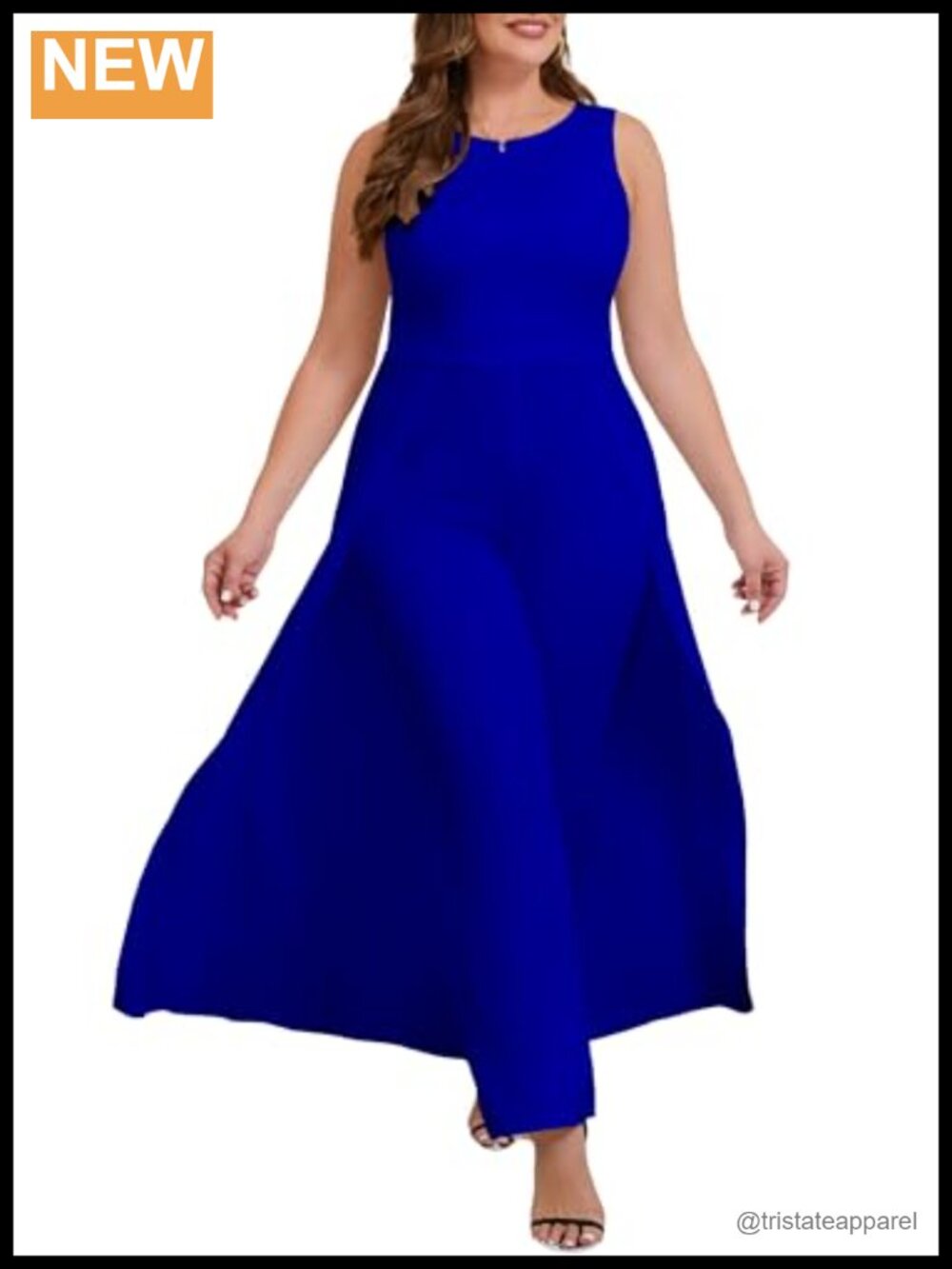 Plus Size Jumpsuit Patchwork Overlay Sleeveless Floor Length Party Romper